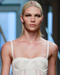 A model presents a creation from the Jason Wu Spring/Summer 2014 collection during New York Fashion Week