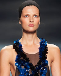 A model presents a creation from the Vera Wang Spring/Summer 2014 collection during New York Fashion Week