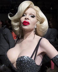 Model Amanda Lepore arrives for The Blonds fashion show during New York Fashion Week