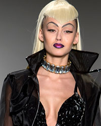 A model presents a creation of The Blonds during New York Fashion Week