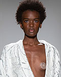 A model presents a creation at the Tracy Reese Spring-Summer 2013 collection during New York Fashion Week