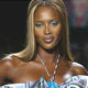 Naomi Campbell poses at end of runway during 2006 Heatherette spring collection show in New York.