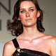 A model wears a leather and silk charmeuse harness dress at the Gen Art fall 2005 fashion show in New York.