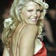 Christie Brinkley models a dress by Calvin Klein as she walks the runway in the Red Dress Collection 2005 Show at New York's Fashion Week