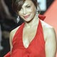 Paula Abdul models a dress by Esteban Cortazar as she walks the runway in the Red Dress Collection 2005 Show at New York's Fashion Week