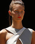 A model presents a creation from the Toni Francesc collection during the Pasarela 080 Barcelona Fashion Show