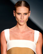 A model presents a creation from the Lenny Niemeyer 2013-2014 summer collection during Rio Fashion Week in Rio de Janeiro