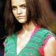 A model presents a creation from Victor Dzenk's 2006 spring/summer collection during Fashion Rio Show in Rio de Janeiro.