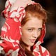 A model wears a creation as part of Permanente's 2005 Autumn/Winter collection at Rio Fashion week in Rio de Janeiro.