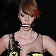 A model presents a creation from Samuel Cirnansck's collection during Sao Paulo Fashion week Summer 2012