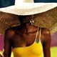  A model wears a creation as part of Cavalera`s 2005 collection, at Sao Paulo Fashion Week.