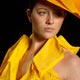 A model displays a creation from the Amapo Spring/Summer collection during Sao Paulo fashion week