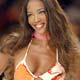 British super model Naomi Campbell wears a creation as part of Rosa Cha`s 2005 Spring/Summer collection 