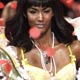 A Victoria`s Secret model presents creation during the Victoria`s Secret Fashion Show 2008 in Miami Beach