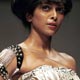 A model presents a creation from fashion designers Lecoanet and Hemant`s Spring/Summer 2009 collection on the first-day of Delhi Fashion Week in New Delhi