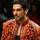 Zayed Khan presents a creation from Manav Gangwani`s Autumn/Winter 2008 collection at the Wills Lifestyle India Fashion Week