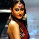 A model presents a creation from Indian designer Kavita Bhartia`s Autumn/Winter 2008 collection at the Wills Lifestyle India Fashion Week in New Delhi