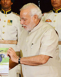 Pranab Mukherjee and Narendra Modi