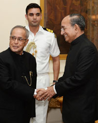 Shri VS Sampath, Shri HS Brahma, Pranab Mukherjee and Dr. Nasim Zaidi