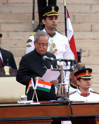 Pranab Mukherjee and Narendra Modi