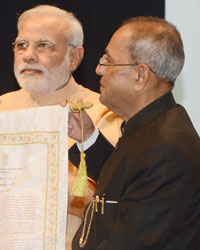 Arun Jaitley, Narendra Modi and Pranab Mukherjee