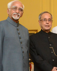 Mohammad Hamid Ansari, Pranab Mukherjee, Kamal Nath and Narendra Modi