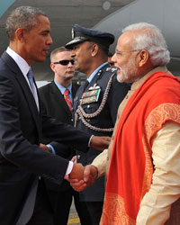 Michelle Obama, Barack Obama and Narendra Modi