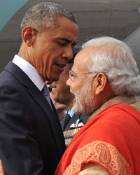 Michelle Obama, Barack Obama and Narendra Modi