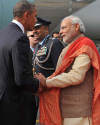 Michelle Obama, Barack Obama and Narendra Modi