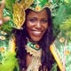 Reveler from the Mocidade samba school performs during the second night of the Carnival parade in Rio de Janeiro