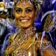 Actress Juliana Paes parades as the Drum Queen of the Viradouro samba school during the first of two nights of Carnival competition between the premier league of schools in Rio de Janeiro