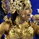 Carnival revellers from the Portela samba school parade in Rio de Janeiro