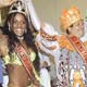 The Rei Momo, or Carnival King, Marcelo Reis (C), and princess Cristiane Hani (R) and queen Ana Paula Evangelista dance after a special ceremony in Rio de Janeiro.