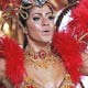 Brazilian actress Carol Castro dances for the Salgueiro samba school during their Carnival presentation, at the Sambadrome in Rio de Janeiro.