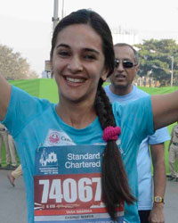 Tara Sharma at Mumbai Marathon 2016