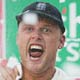 Flintoff and Collingwood celebrate winning the Ashes series at The Oval cricket ground in London after beating Australia.