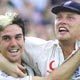 Pietersen and Flintoff celebrate regaining the Ashes after the final day of the fifth test of the Ashes series in London.