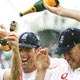 England celebrate after beating Australia on the final day of the fifth test of the Ashes series in London.