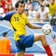 Ivan Kaviedes eyes the ball on his way to scoring third goal against Costa Rica during FIFA World Cup 2006 in Hamburg