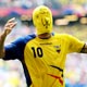 Ivan Kaviedes celebrates scoring his team's third goal against Costa Rica