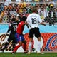 Miroslave Klose scores his second goal against Costa Rica