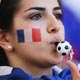 A fan of France waits for start of Group G World Cup 2006 soccer match between France and Switzerland