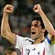 Michael Ballack celebrates after their Group A World Cup 2006 soccer match against Poland in Dortmund