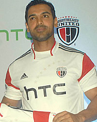 John Abraham during NorthEast United Football Club Jersy Launch