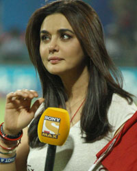 Preity Zinta during IPL Match (Kings 11 Punjab vs Delhi Daredevils) at Firoz Shah Kotla, New Delhi