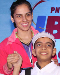 Saina Nehwal at the interaction with kids  for the final matches of PNB MetLife Junior Badminton Championship