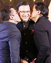 Salman Khan, Rajat Sharma and Shah Rukh Khan