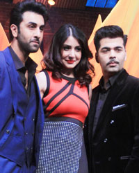 Ranbir Kapoor, Anushka Sharma and Karan Johar