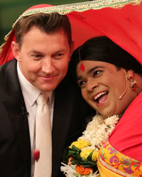 Brett Lee and Kiku Sharda