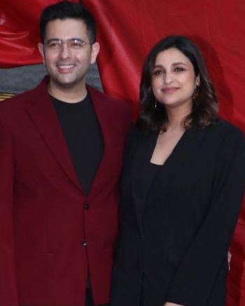 Parineeti Chopra and Raghav Chadha snapped shooting for a special episode of Netflix’s The Great Indian Kapil Show